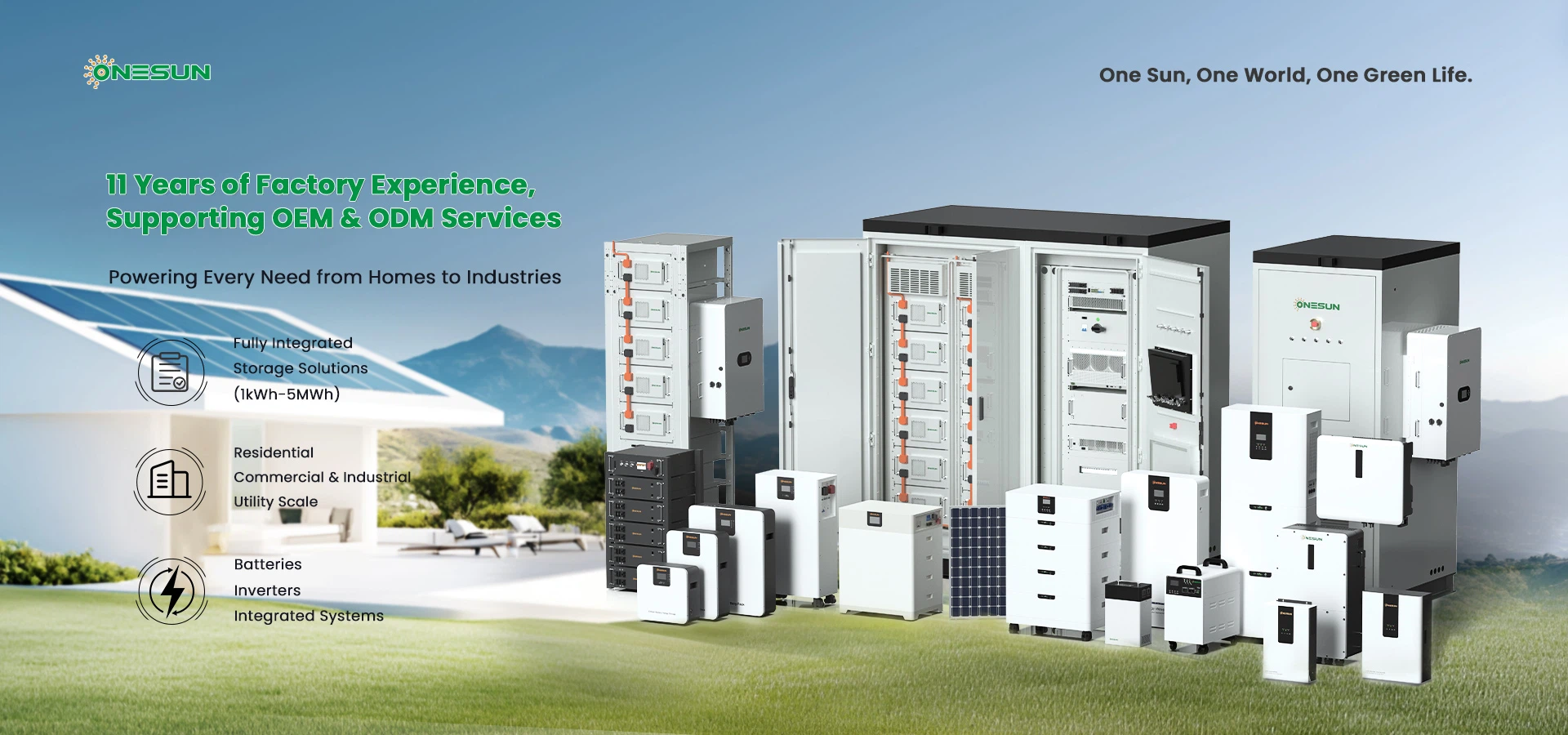 ONESUN solar home energy storage all-in-one system